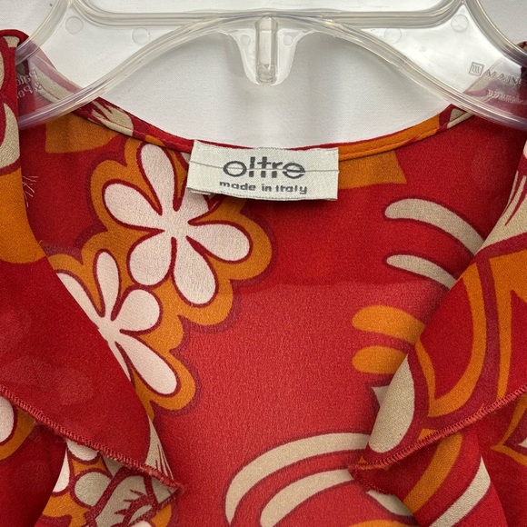 Made In Italy Oltre Boho Blouse & Trousers Pants Set Size L Vintage 90s Side Zip - Picture 13 of 13